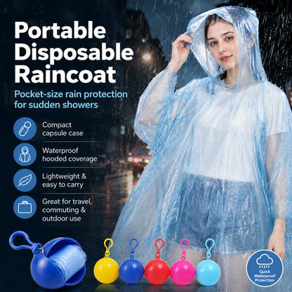 ✨Limited Time Promotion 50% OFF Mini Ball Shape Convenient Raincoat🌧️🥼
