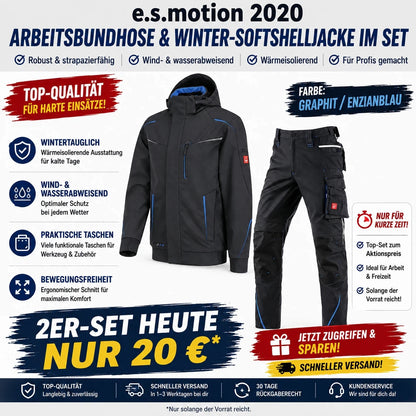 ☀️ WINTER-SALE IM SOMMER ❄️ Softshelljacke × Bundhose e.s.motion 2020 Set