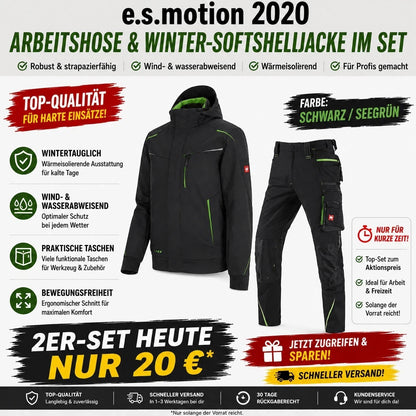 ☀️ WINTER-SALE IM SOMMER ❄️ Softshelljacke × Bundhose e.s.motion 2020 Set