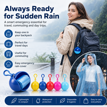 ✨Limited Time Promotion 50% OFF Mini Ball Shape Convenient Raincoat🌧️🥼