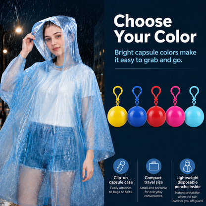 ✨Limited Time Promotion 50% OFF Mini Ball Shape Convenient Raincoat🌧️🥼