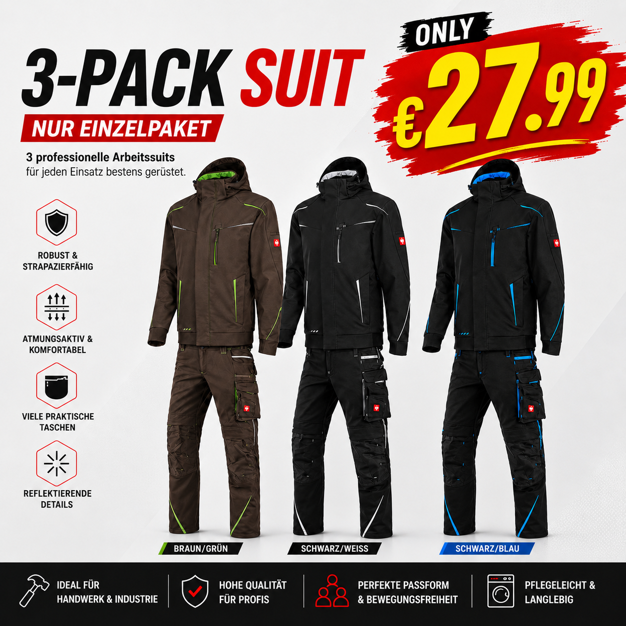 ☀️ WINTER-SALE IM SOMMER ❄️ Softshelljacke × Bundhose e.s.motion 2020 Set